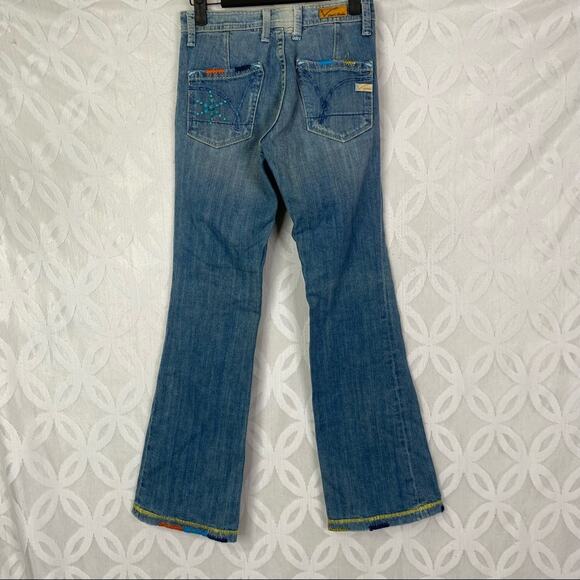 Vigoss Studio Carolina Big Girls Embellished Beaded Boho Wide Leg Jeans Size 12 - Picture 4 of 9